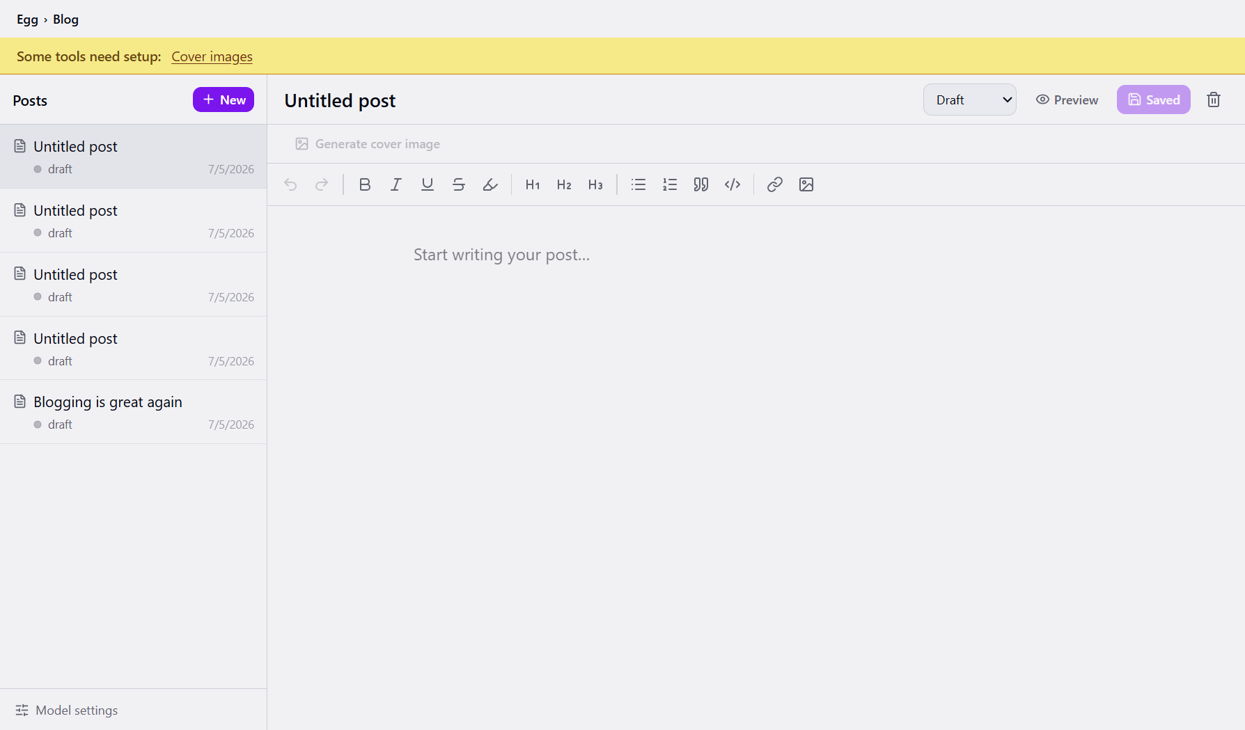 Blog screenshot