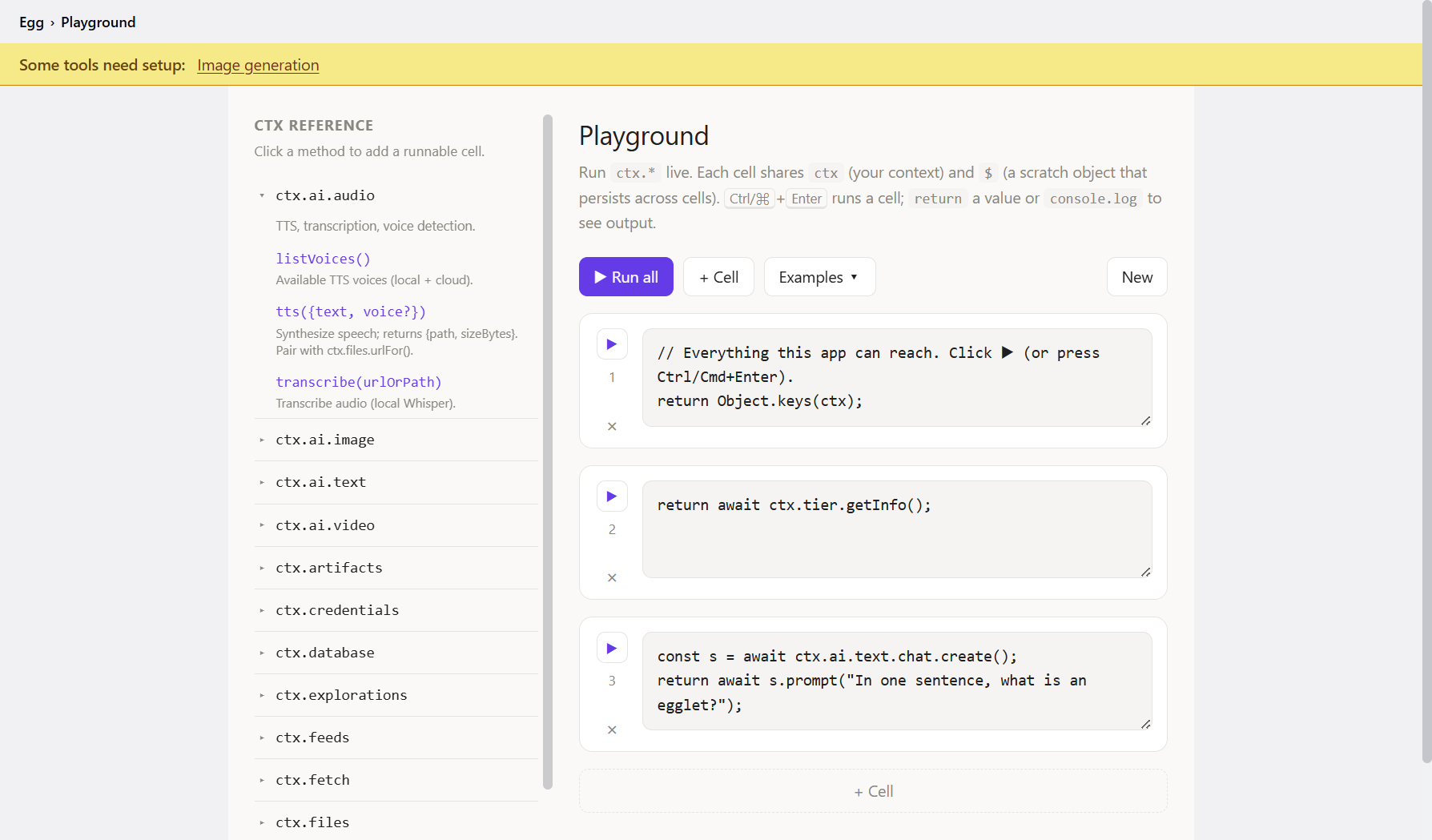 Playground screenshot